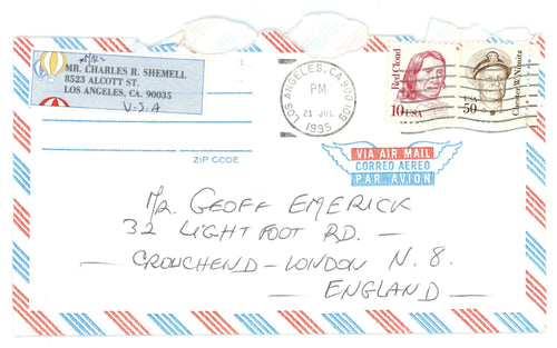 A letter sent to Geoff Emerick 1995