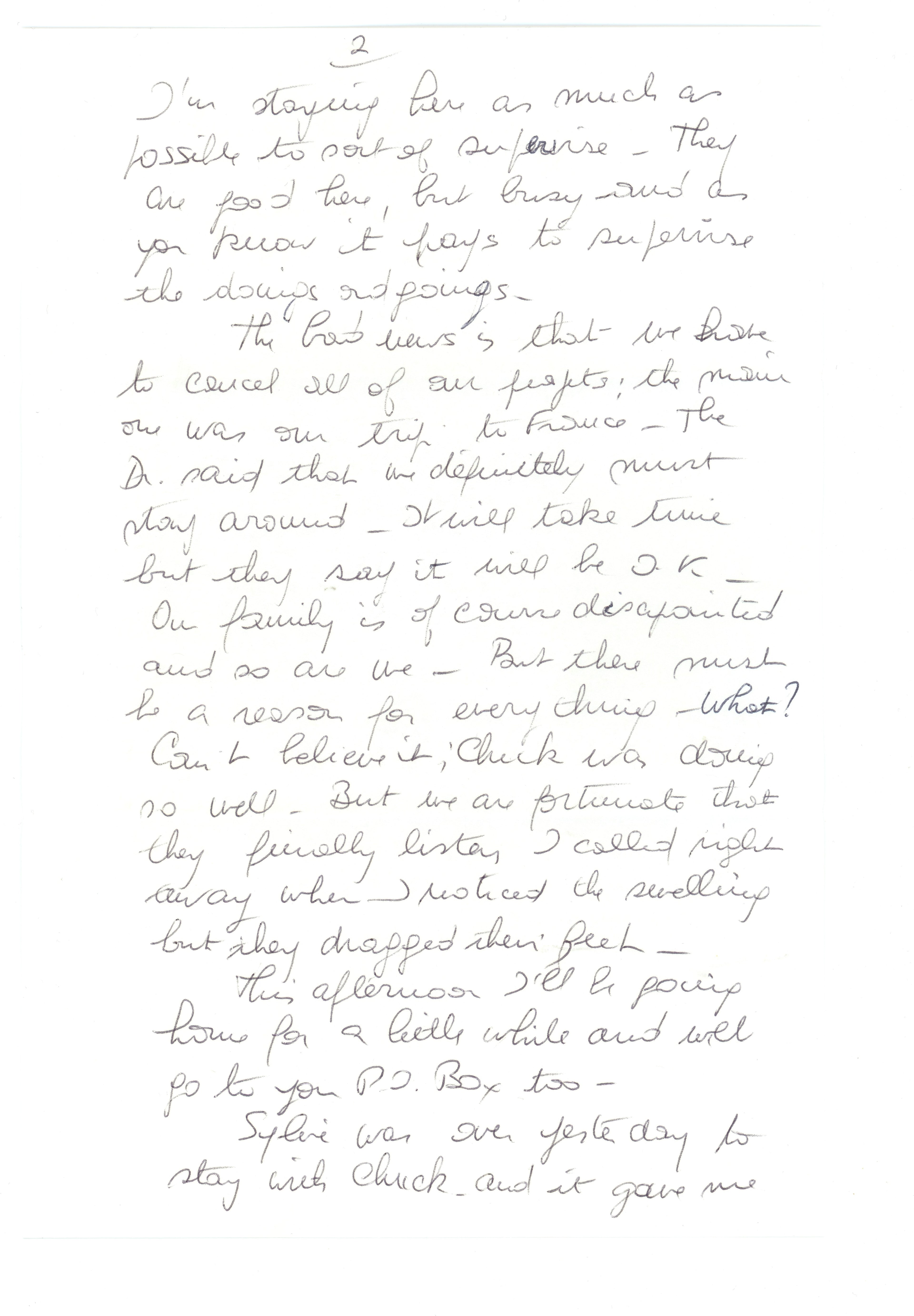 A letter sent to Geoff Emerick 1995
