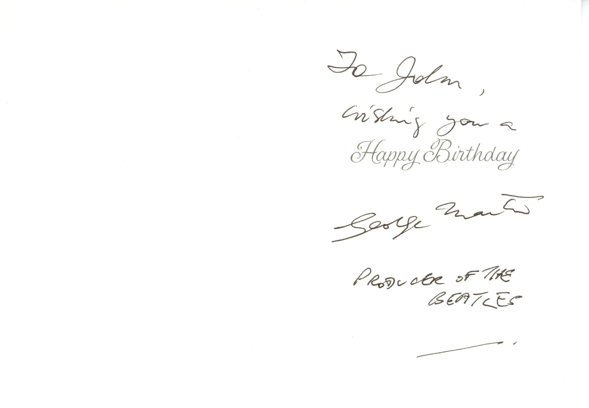 George Martin signed Birthday Card 1995