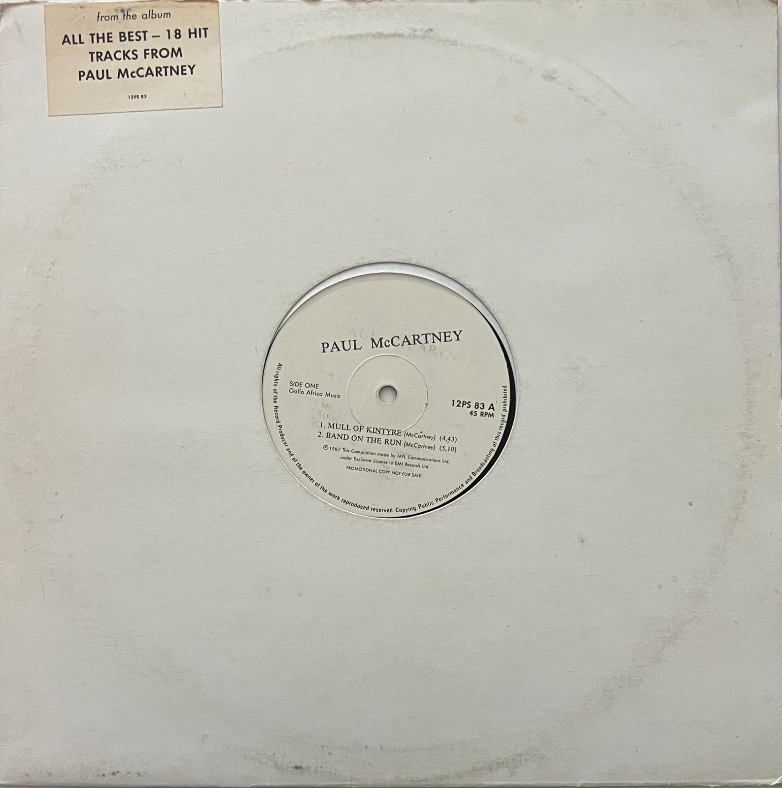 Paul McCartney All the best promotional single south Africa