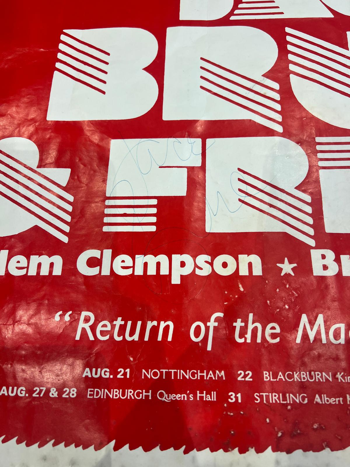 Jack Bruce and friends Dundee Concert Poster 1st of September 1984
