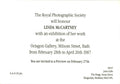 Linda McCartney royal photographic society art exhibition preview programme and invitation