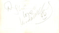 Linda McCartney and Denny Laine signed business card 1979