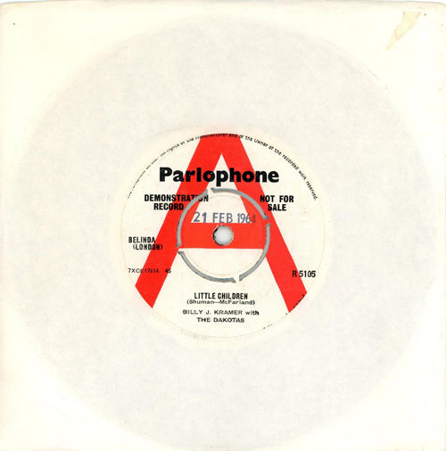 Billy J Karmer with The Dakotas 1964 Little Children Parlophone A Label Demo 7 Inch
