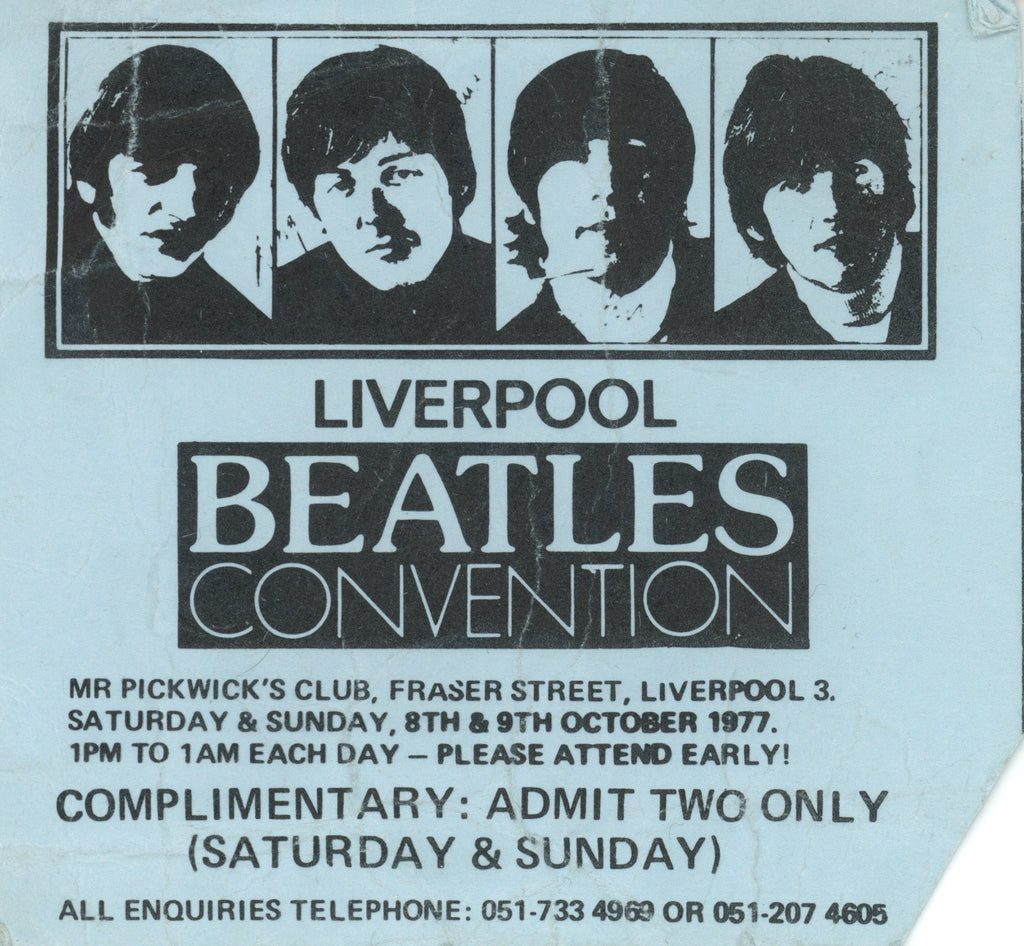 Liverpool Beatles Convention ticket signed by Allan Williams 1977