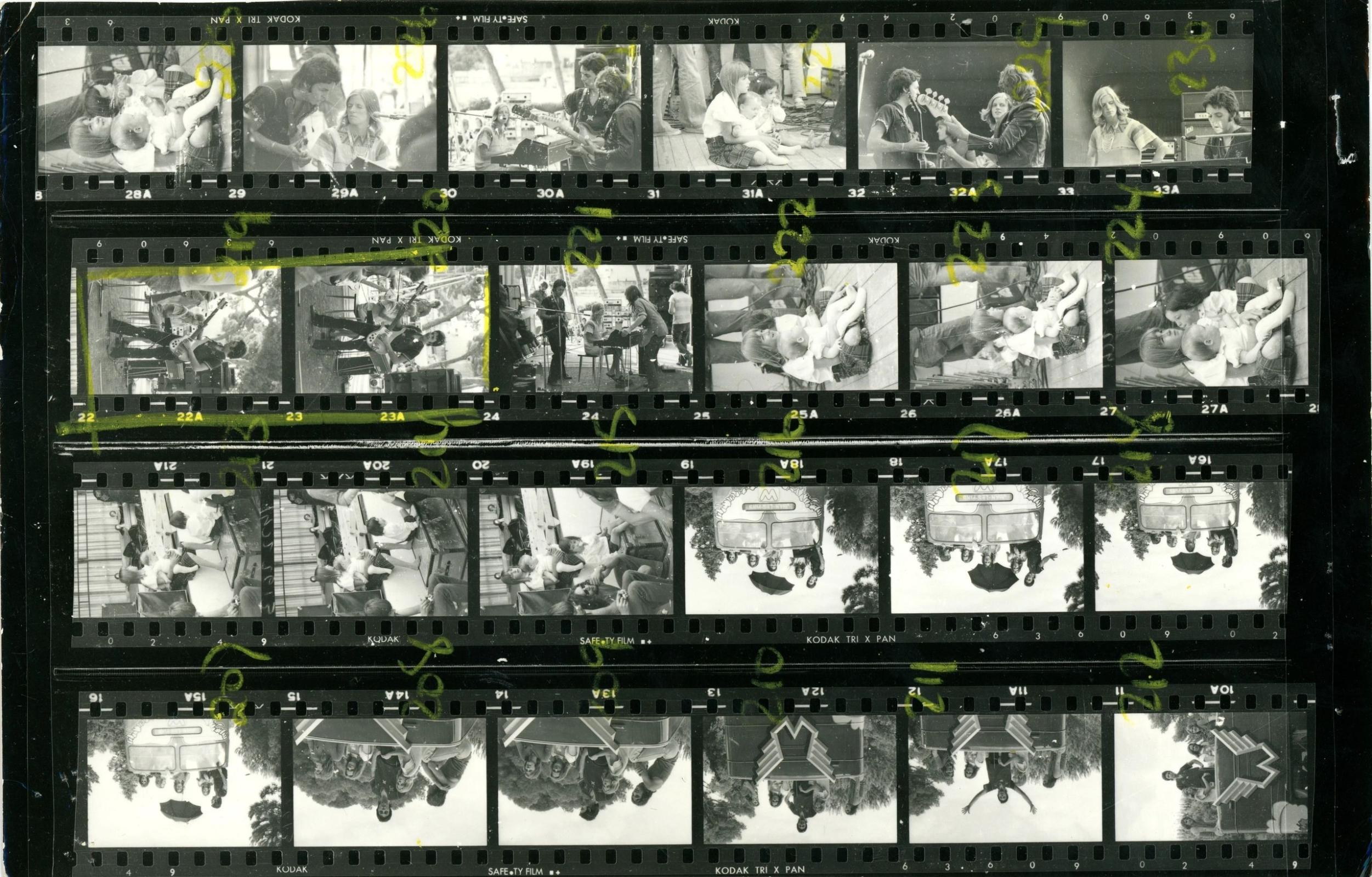 Paul McCartney and wings 1972 wings over Europe contact sheet