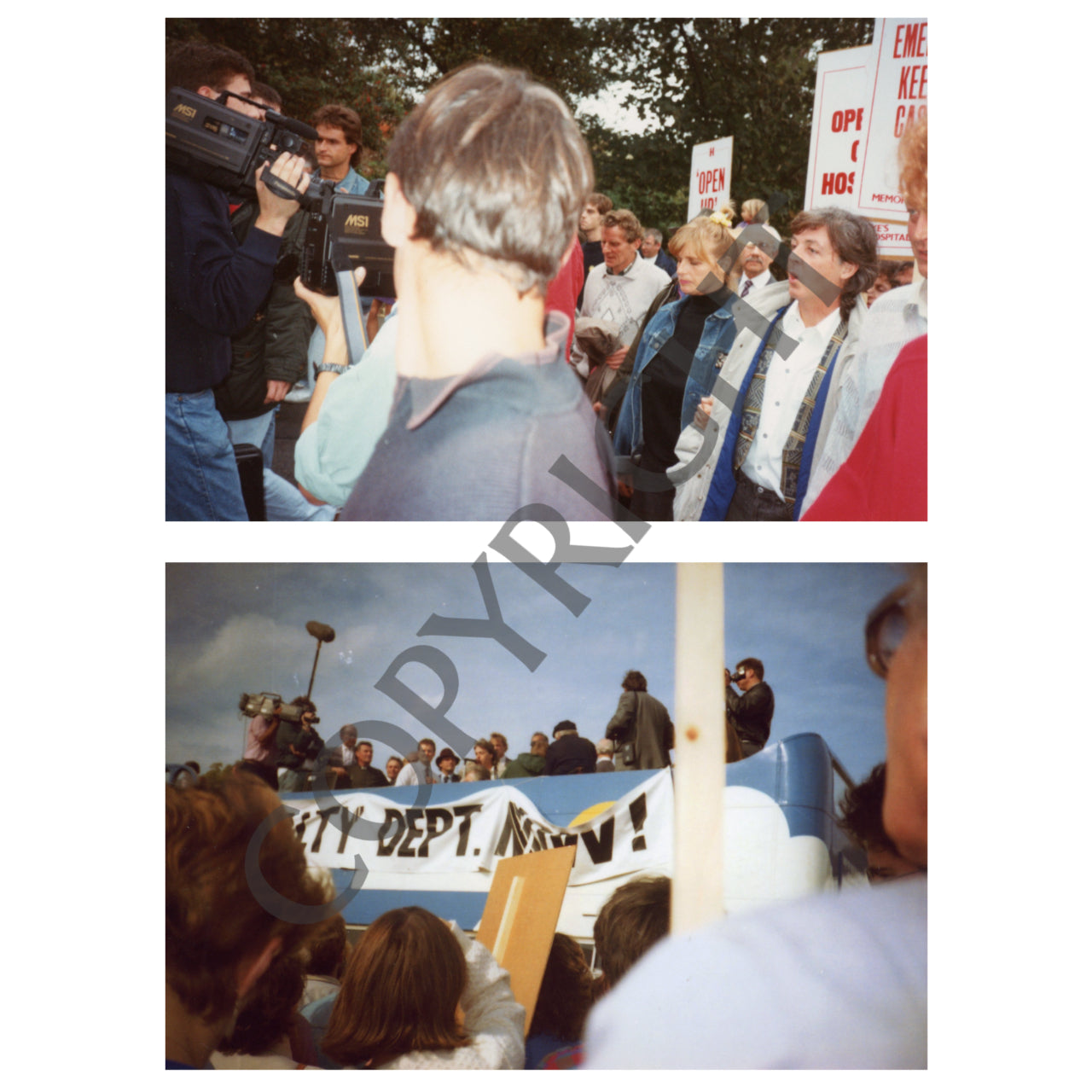 Paul McCartney 1990 Rye hospital March photographs with copyright