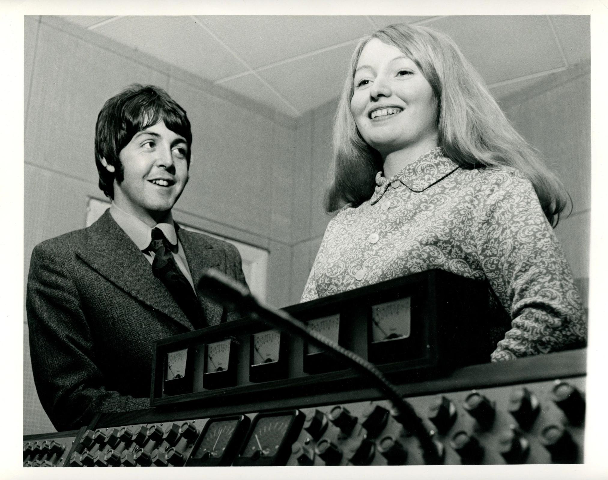 Paul McCartney and Mary Hopkins 1968 Photograph