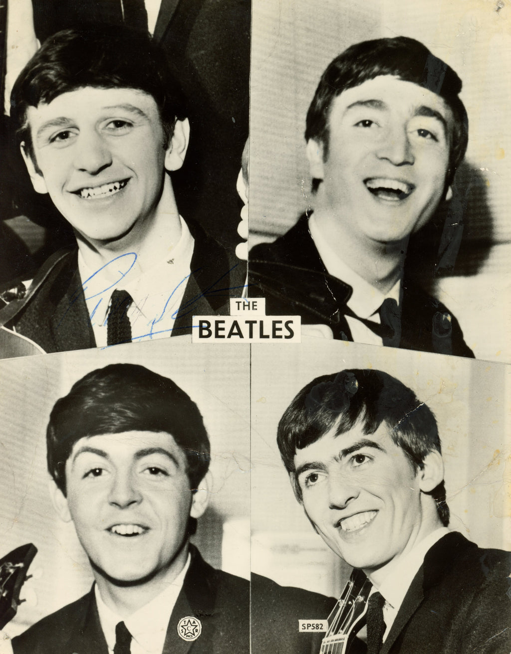 Paul McCartney and Ringo Starr signed promo photograph 1963