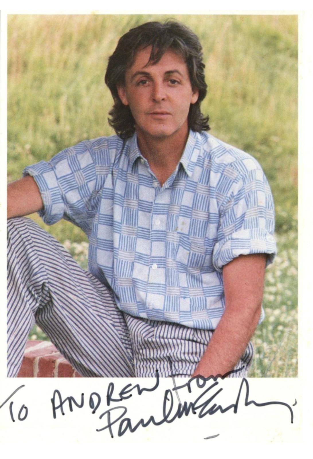 Paul McCartney signed MPL Postcard 1986