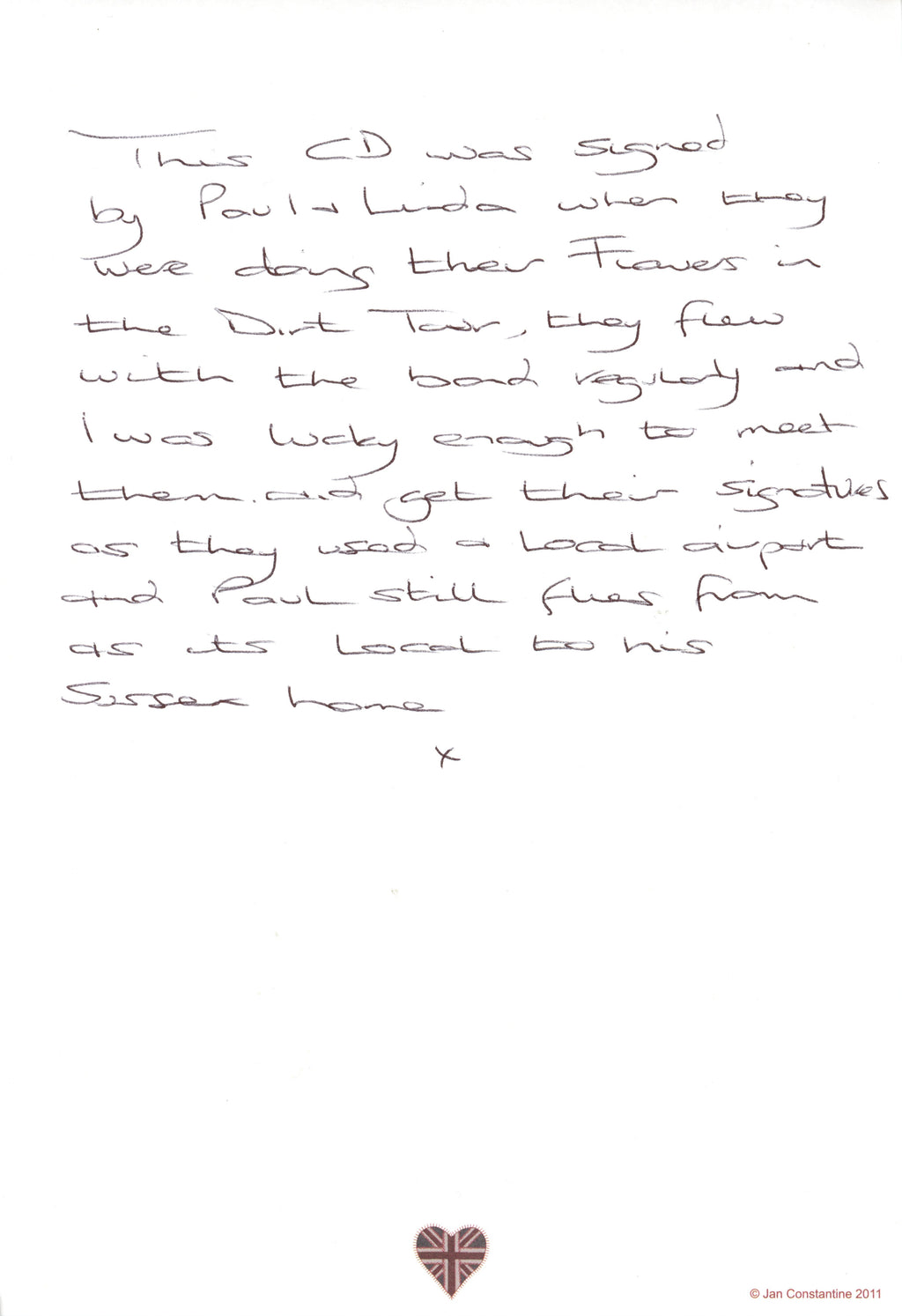 Paul and Linda McCartney signed “Flowers in the dirt” CD Booklet