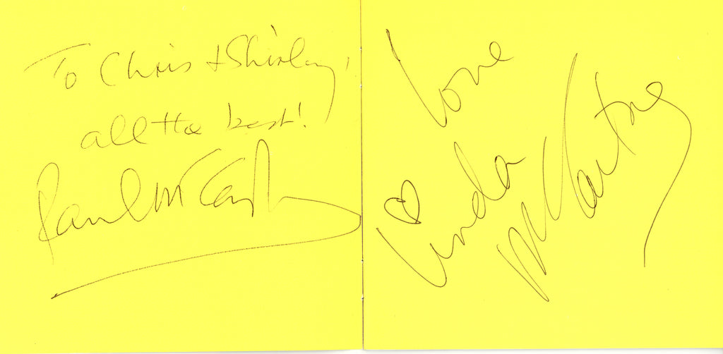 Paul and Linda McCartney signed “Flowers in the dirt” CD Booklet