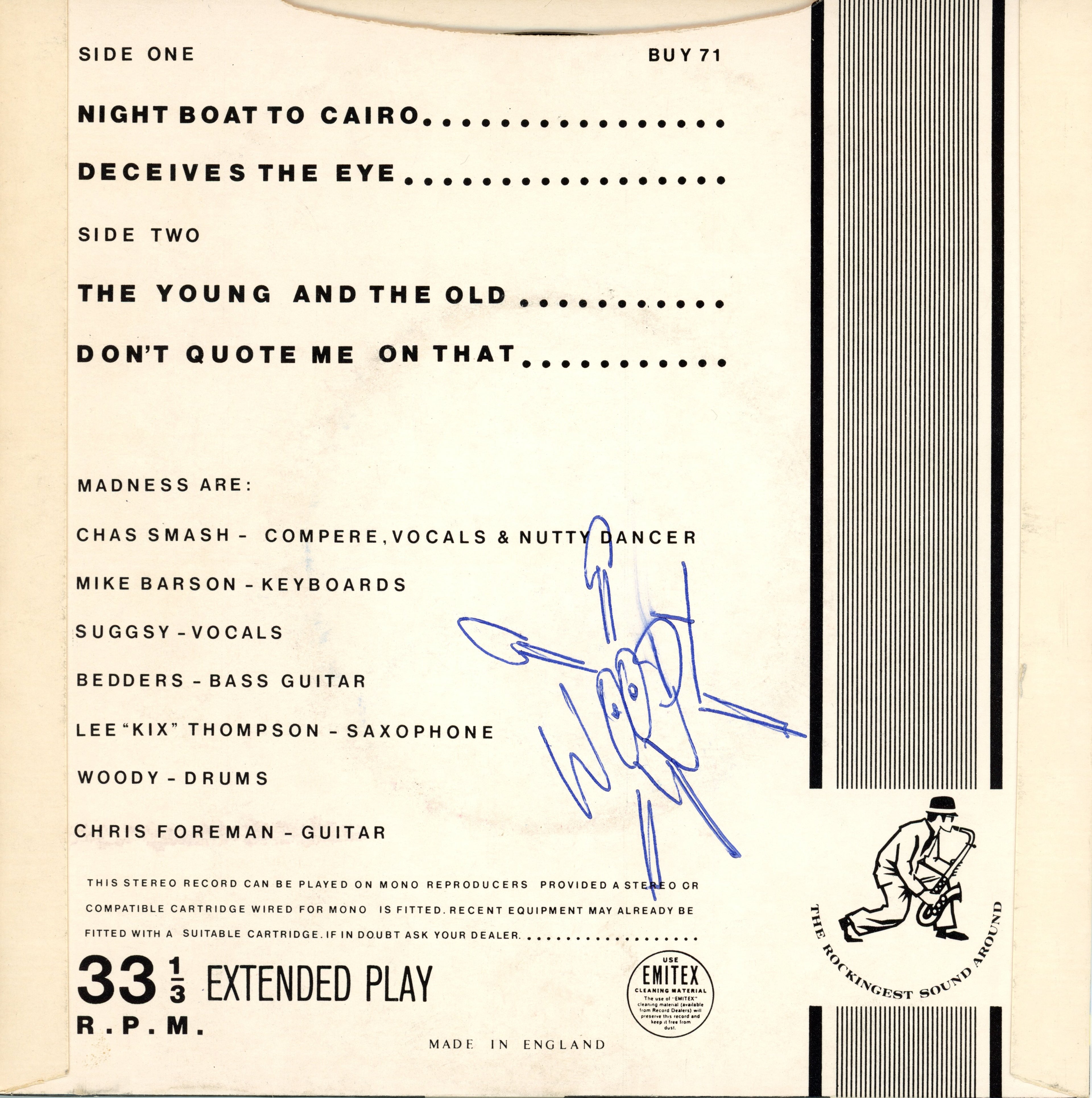 Madness signed “Work Rest & Play EP”