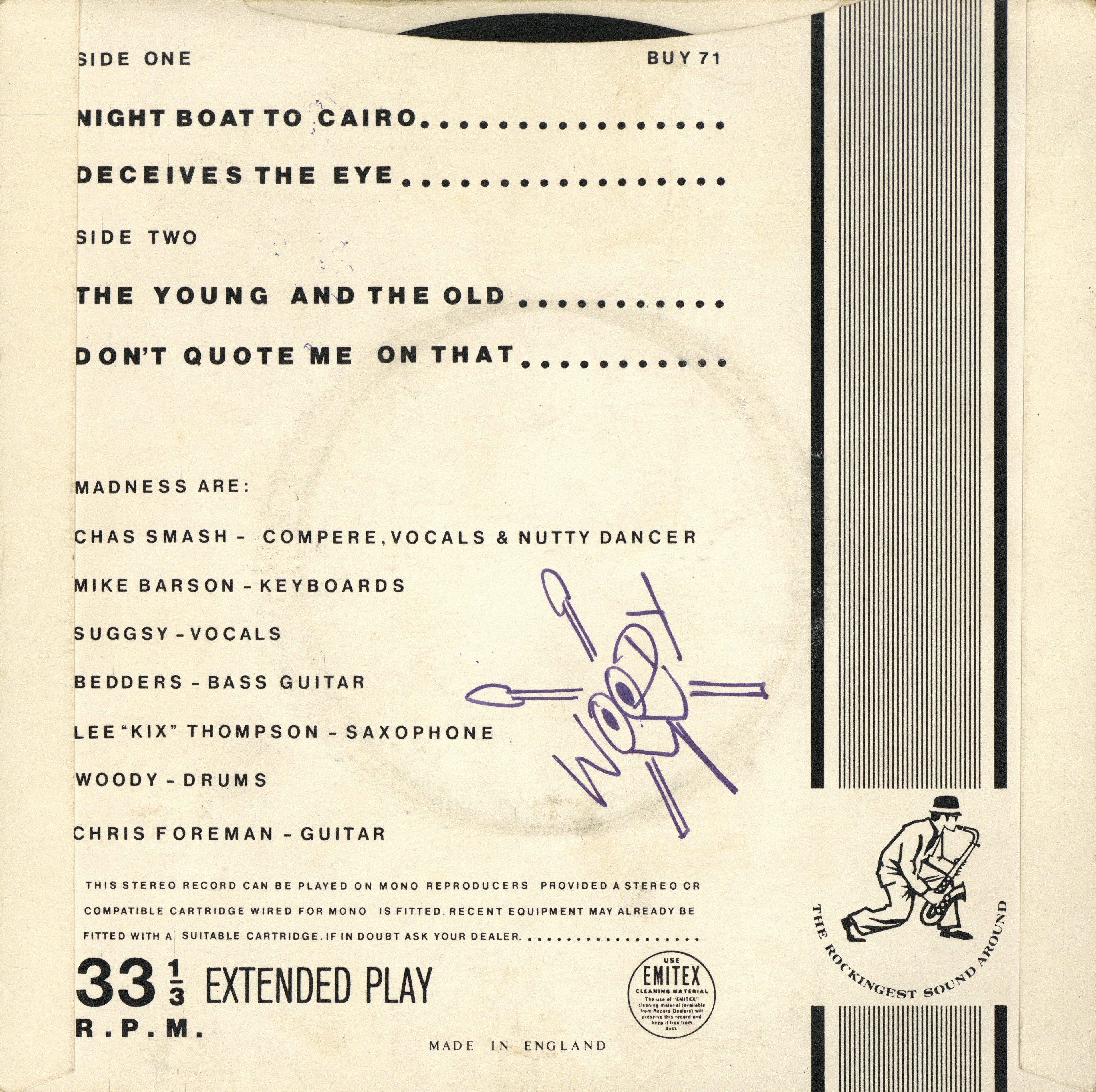 Madness signed “Work Rest & Play EP”