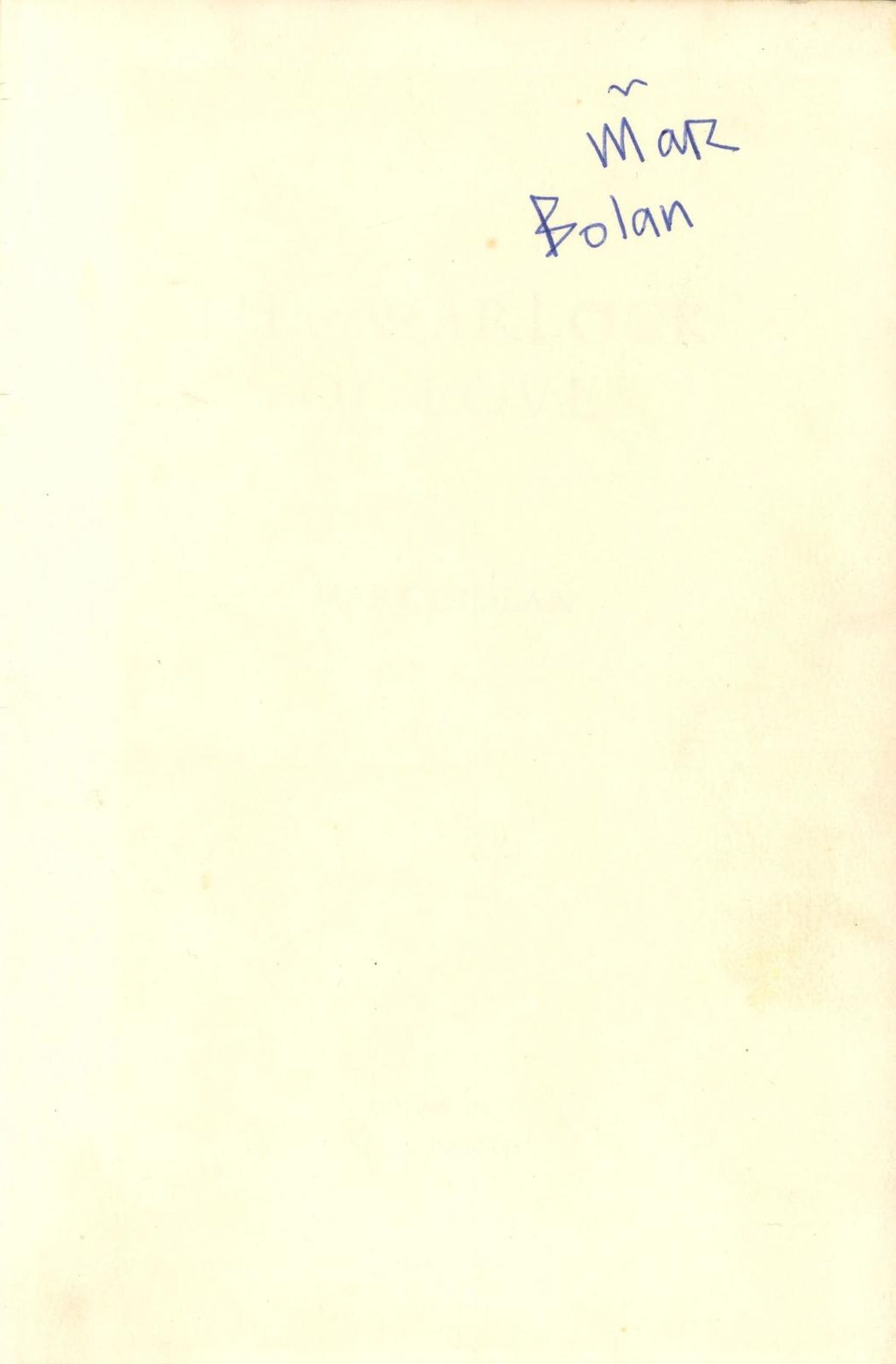 Marc Bolan signed The Warlock of Love