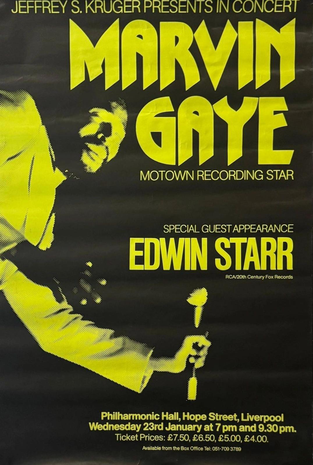 Marvin Gaye Concert poster for cancelled concert