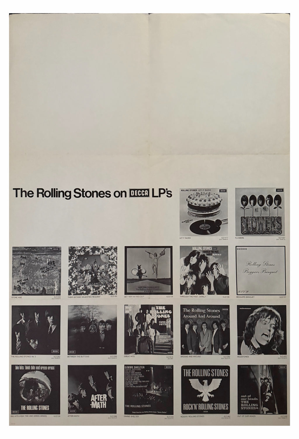 Mick Jagger Decca Records double sided insert poster