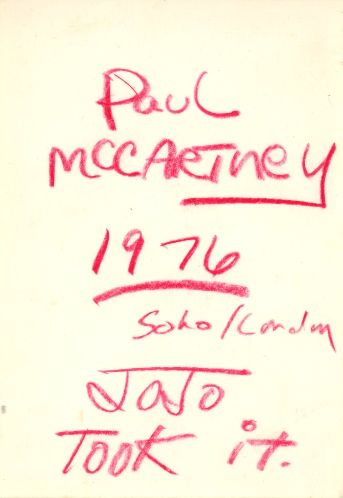 Paul McCarteny snapshot 1976