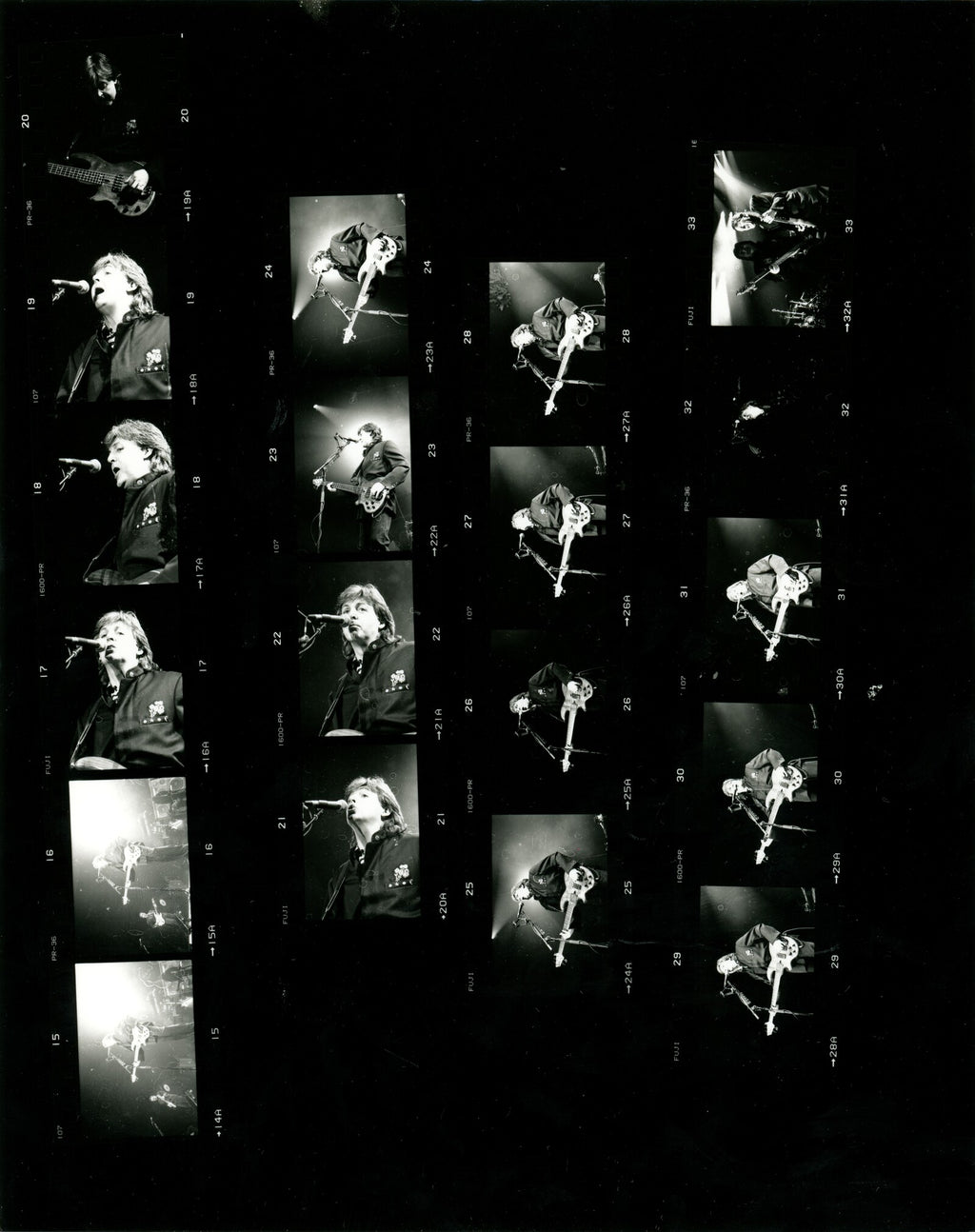 Paul McCartney World Tour Contact Sheets