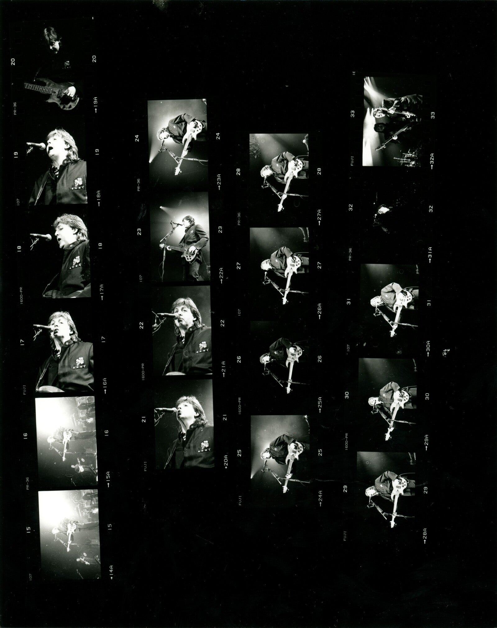 Paul McCartney World Tour Contact Sheets