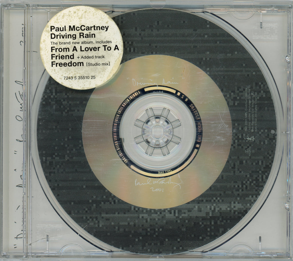 Paul McCartney signed “Driving Rain” CD Booklet