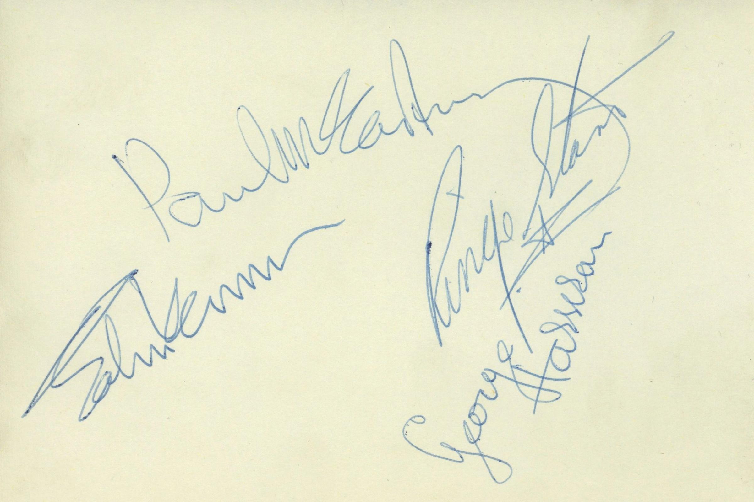 Paul McCartney and Ringo Starr autographs 1964