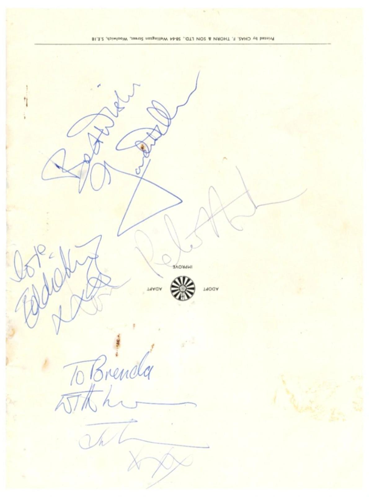 Peter and Gordon Signed programme page