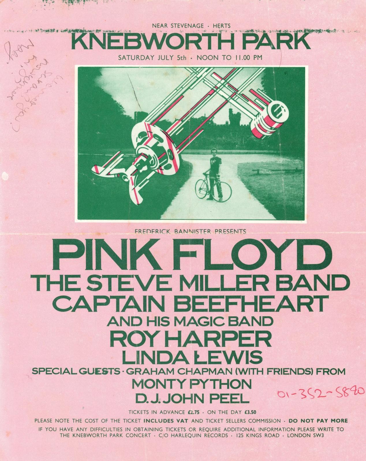 Pink Floyd Knebworth Handbill