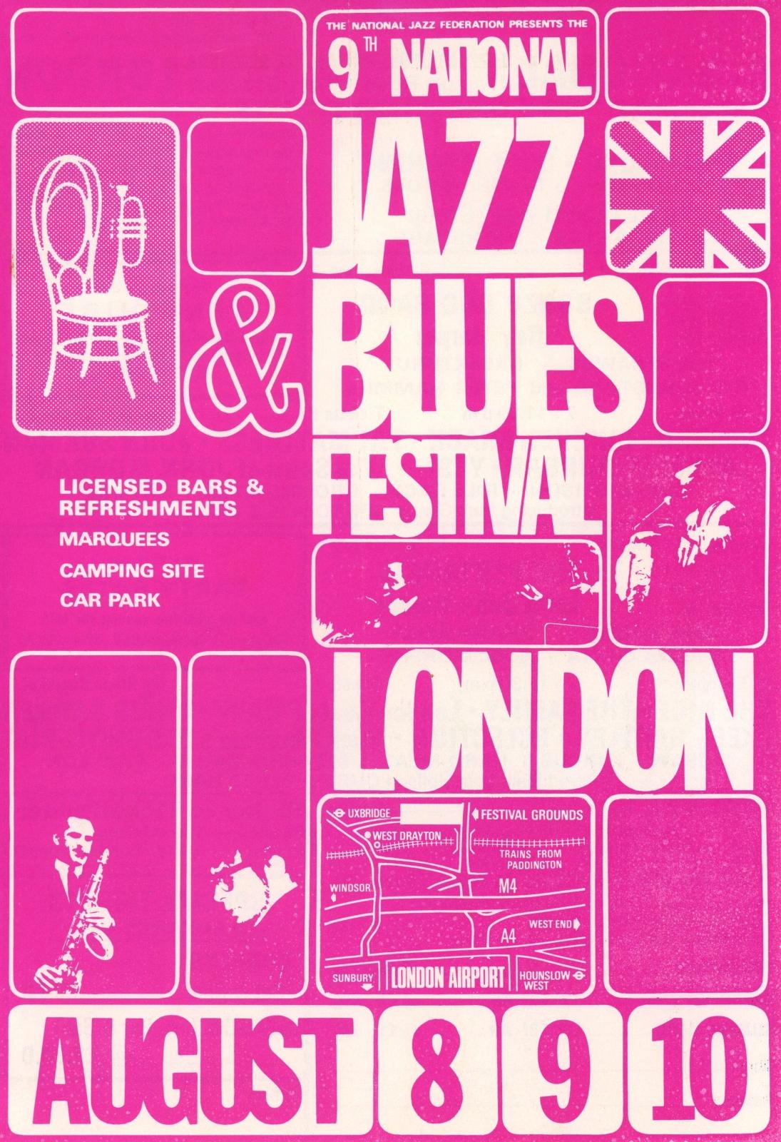 9th National Jazz and Blues Festival flyer 1969