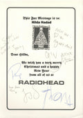 Radiohead signed Christmas and New Year Fax Message