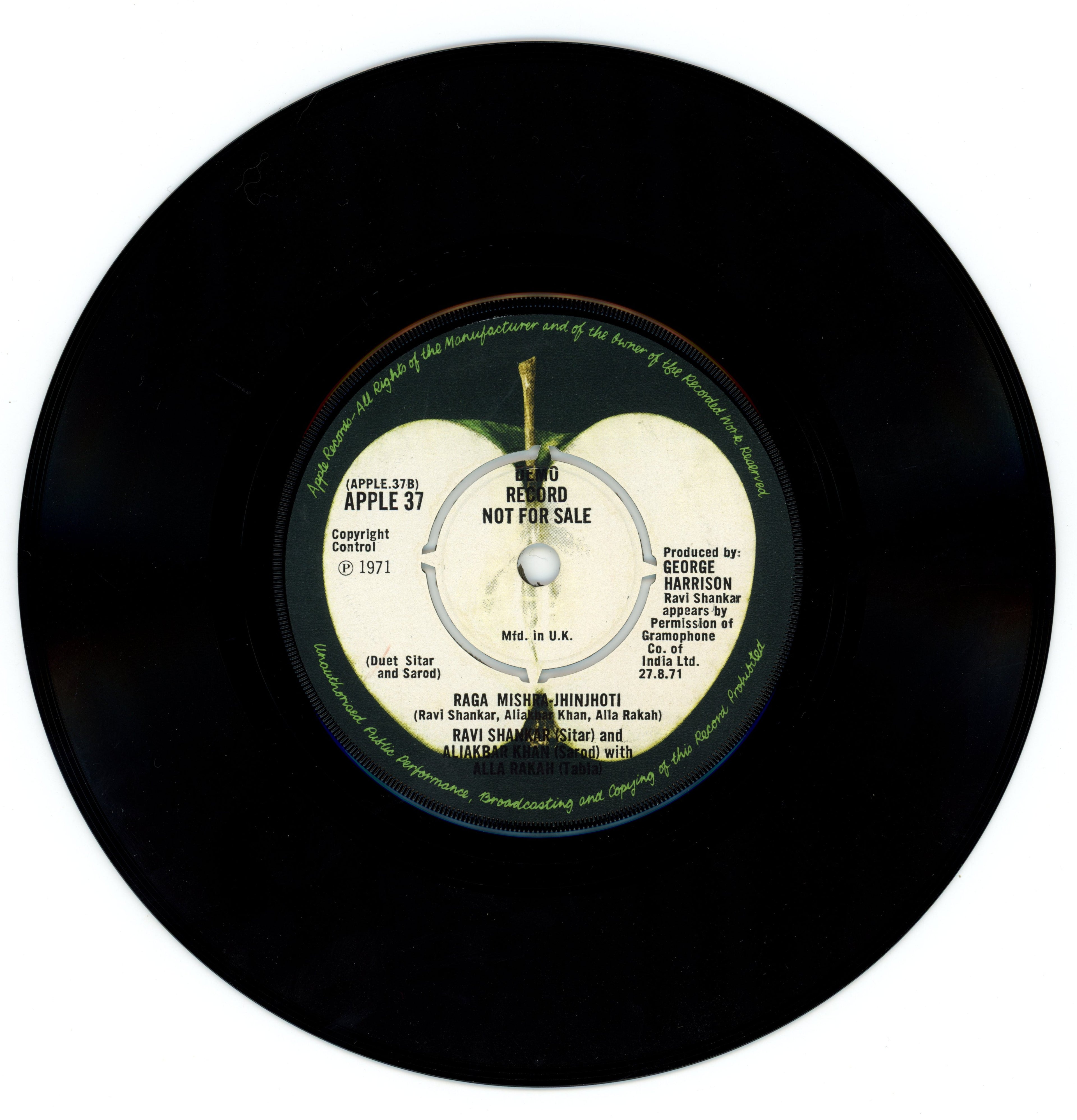 Ravi Shankar Joi Bangla Apple Records Demo