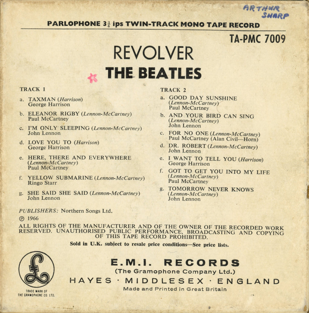 The Beatles 1966 Revolver Reel to Reel Tape