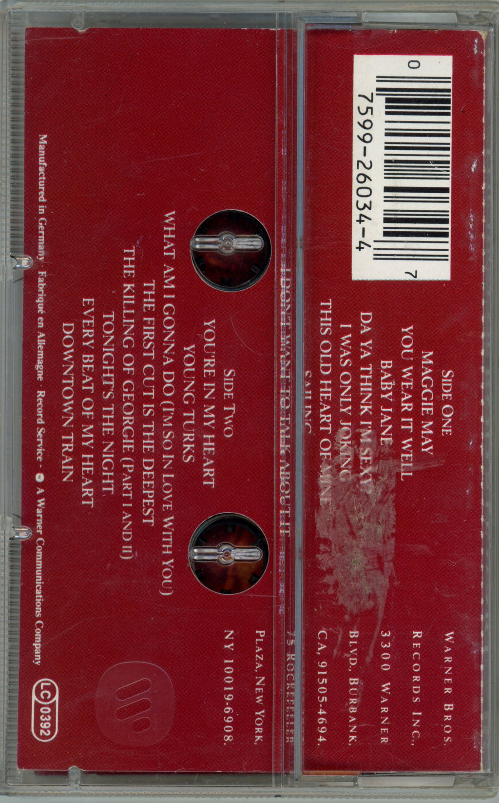 The Best of Rod Stewart signed cassette tape