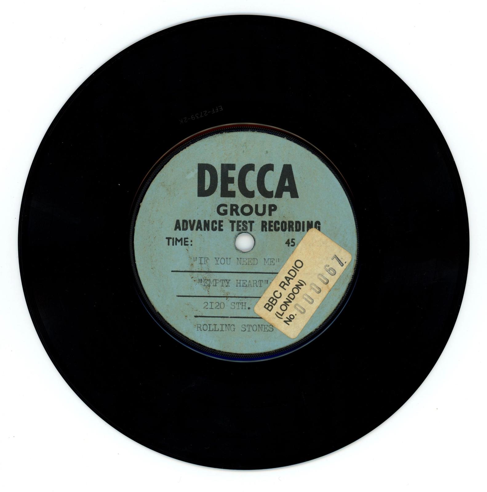 The Rolling Stones Five By Five Decca test Pressing Single