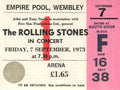 The Rolling stones Empire pool concert ticket stub 1973