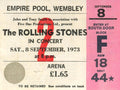 The Rolling stones Empire pool concert ticket stub 1973