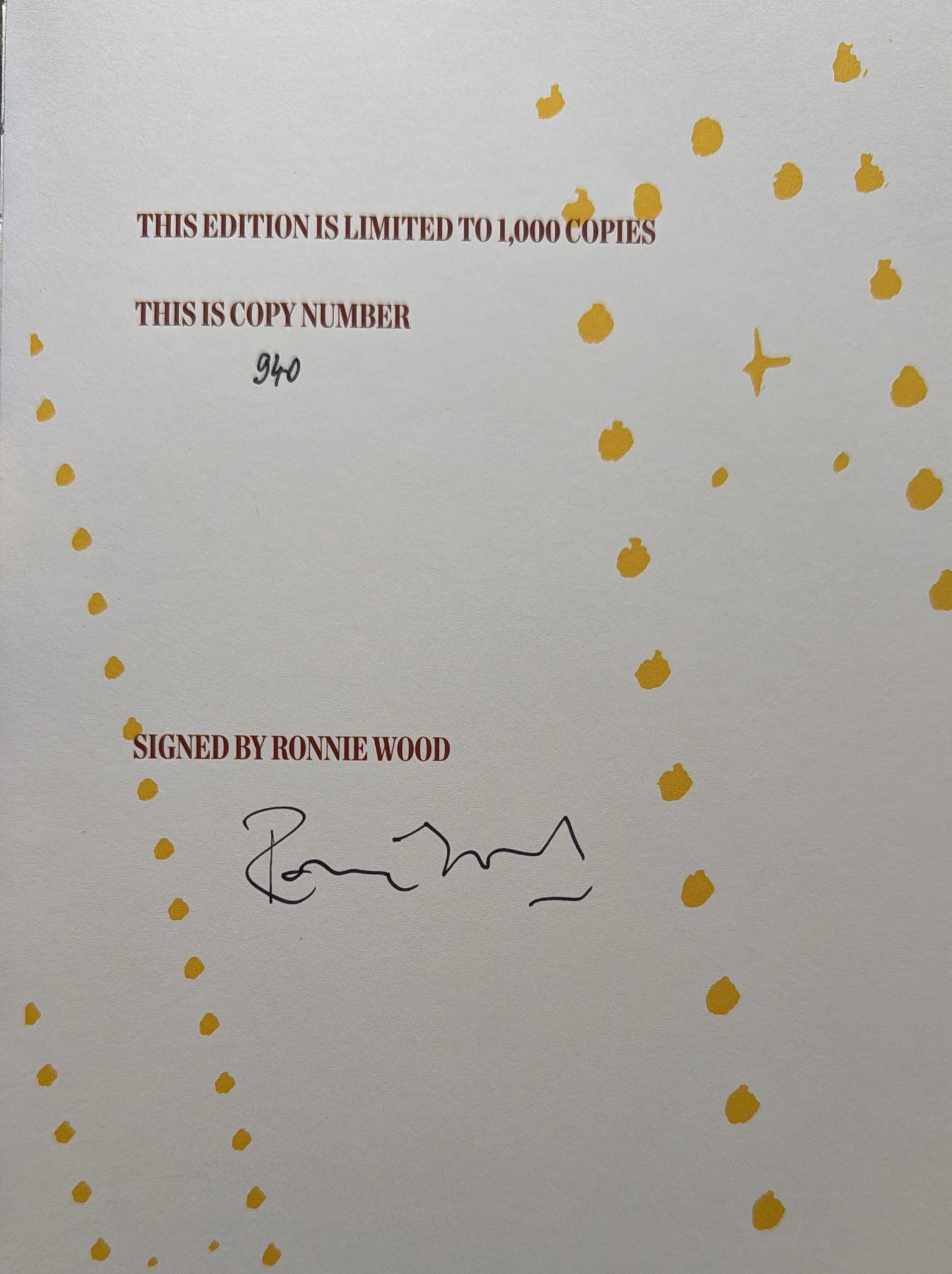 The Rolling Stones Set Lists by Ronnie Wood Genesis Publications