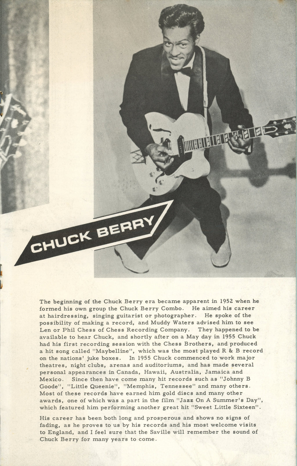 Chuck Berry Saville Theatre Programme 1967