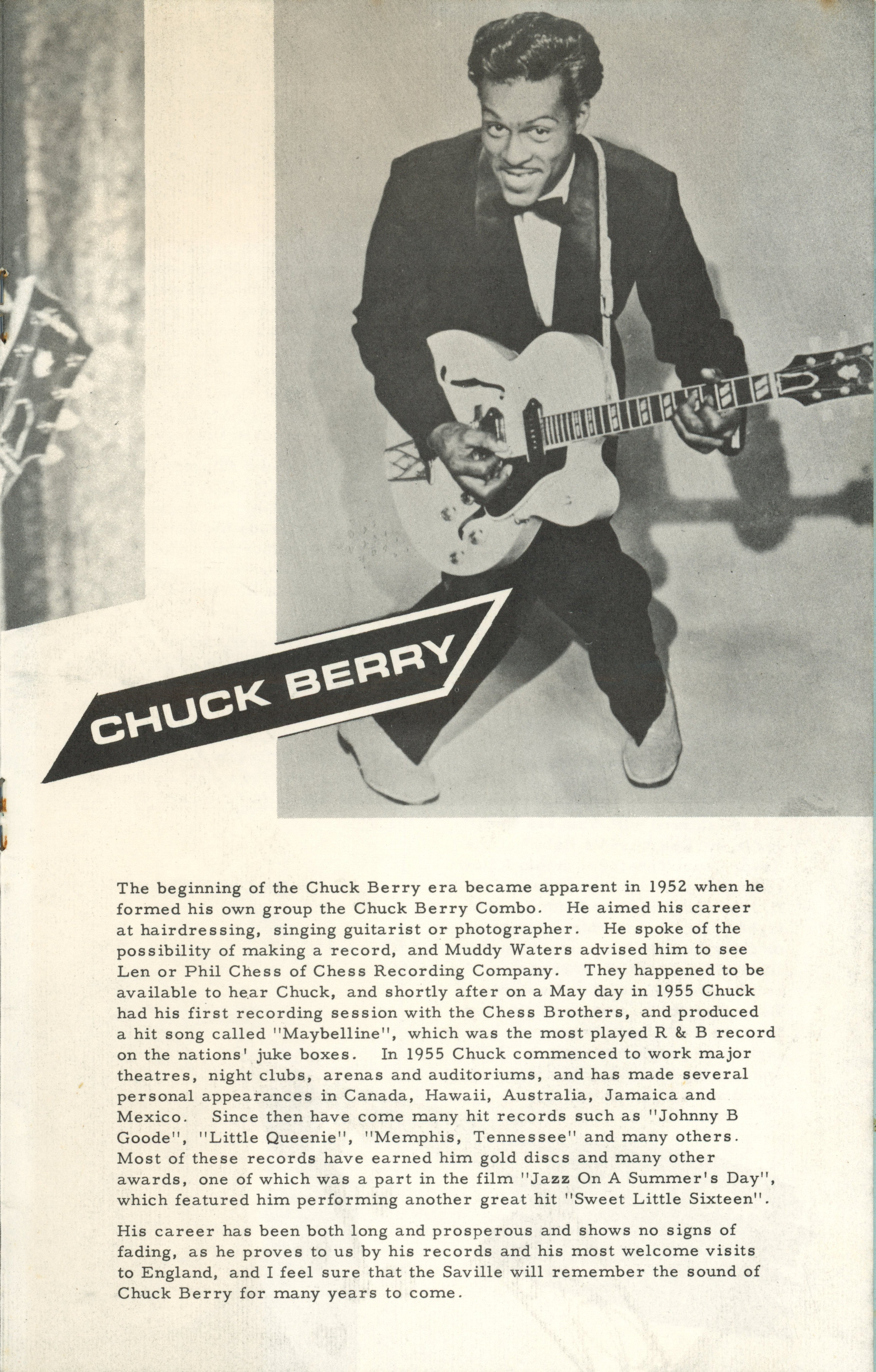 Chuck Berry Saville Theatre Programme 1967