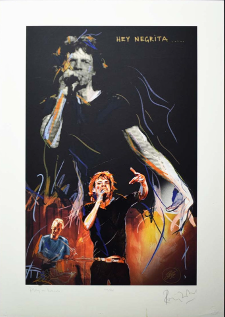 Play On Hands Ronnie Woods signed lithograph