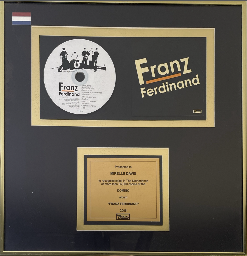 Franz Ferdinand Domino Records presentation award- Netherlands