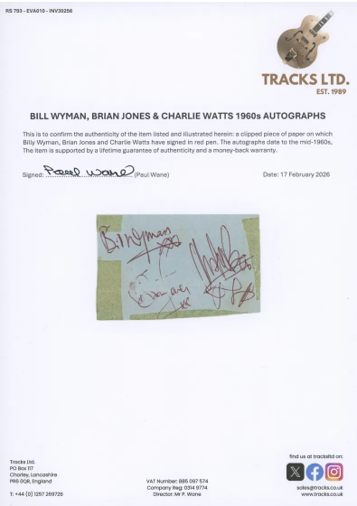 The Rolling Stones Autographs 1963