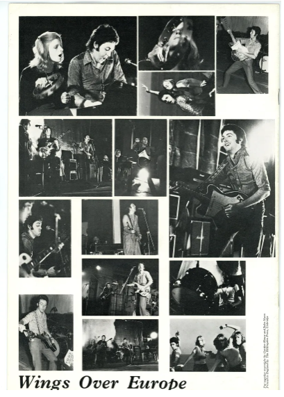 Paul McCartney 1972 Wings over Europe programme