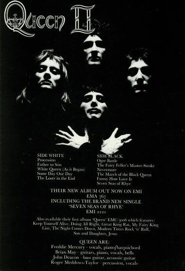 Queen Spring 1974 Tour handbill flyer