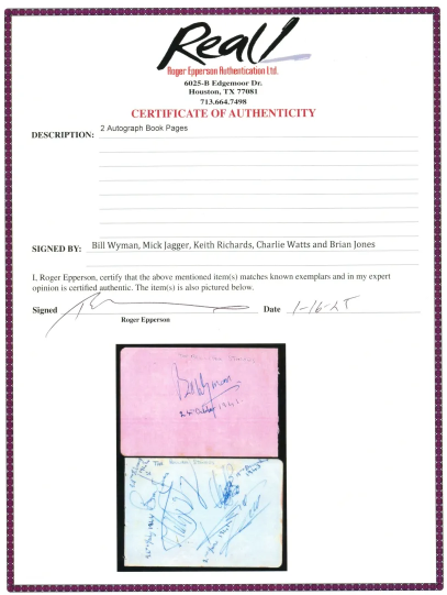 The Rolling Stones Autographs 1963
