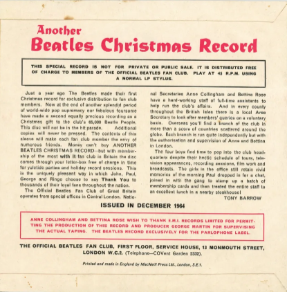 The Beatles “Another Beatles Christmas Record” Fan club Flexi disc