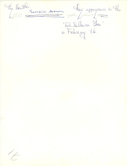 The Beatles ed Sullivan show original photograph 1964