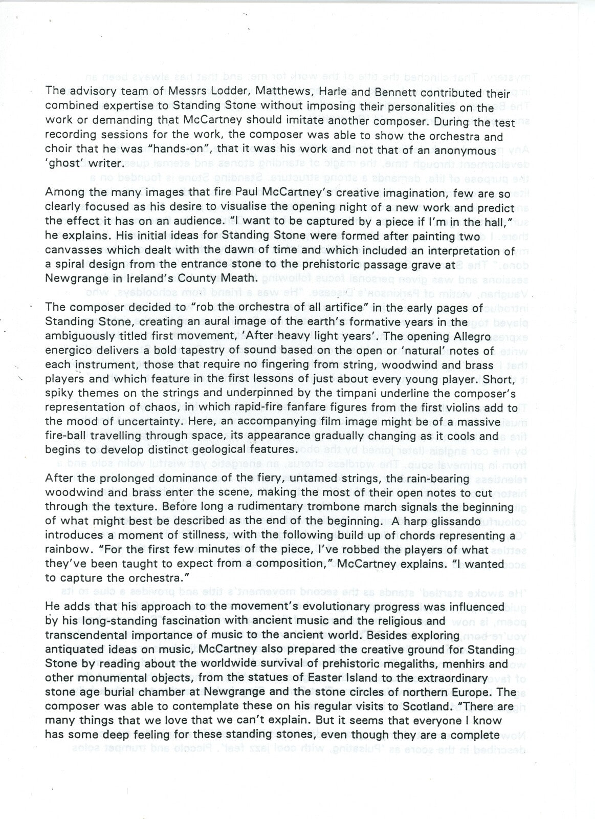 Paul McCartney Standing Stone Press Kit 1997