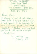 Steven Morrissey (The Smiths) Handwritten letter 1979