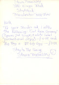 Steven Morrissey (The Smiths) Handwritten letter 1979